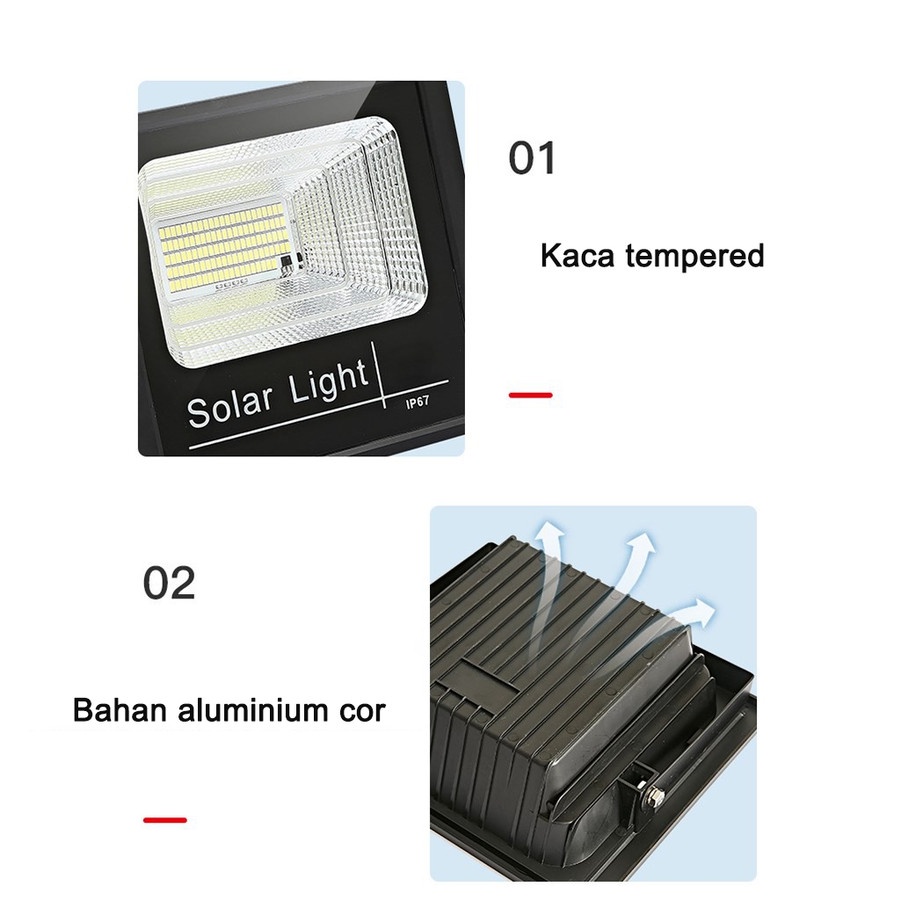 Lampu tenaga surya/Solar Sunpro IP-66 100W Cahaya Super Terang hemat energi