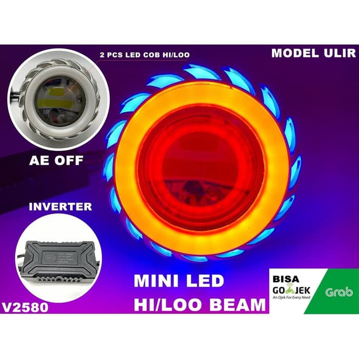 LAMPU LED PROJECTOR LED MINI HI LOO BEAM | LAMPU PROJECTOR LED MINI BISA JAUH DEKAT