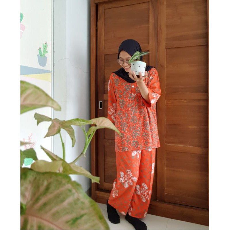 setelan daster wanita batik uzan