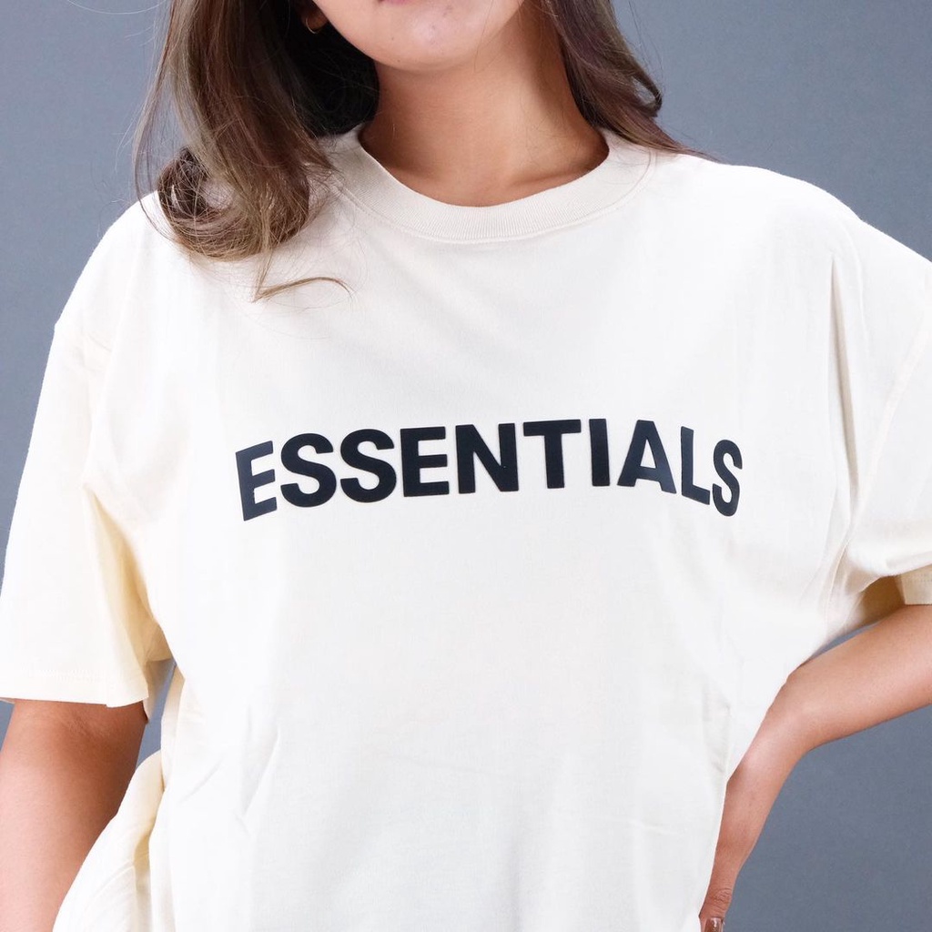 Essentials FOG Silicon Applique Cream Tee