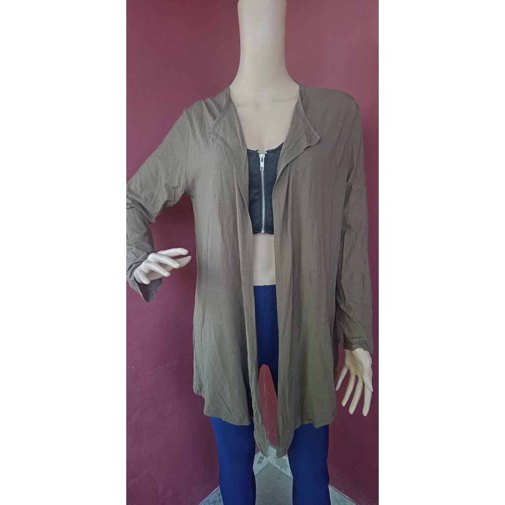 OUTER WANITA LENGAN PANJANG WARNA COKLAT TUA