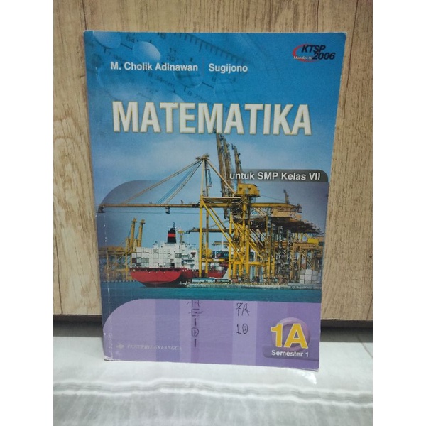 2 Buku MATEMATIKA kelas 7 ERLANGGA 1A+1B (KTSP 2006) M.CHOLIK ADINAWAN
