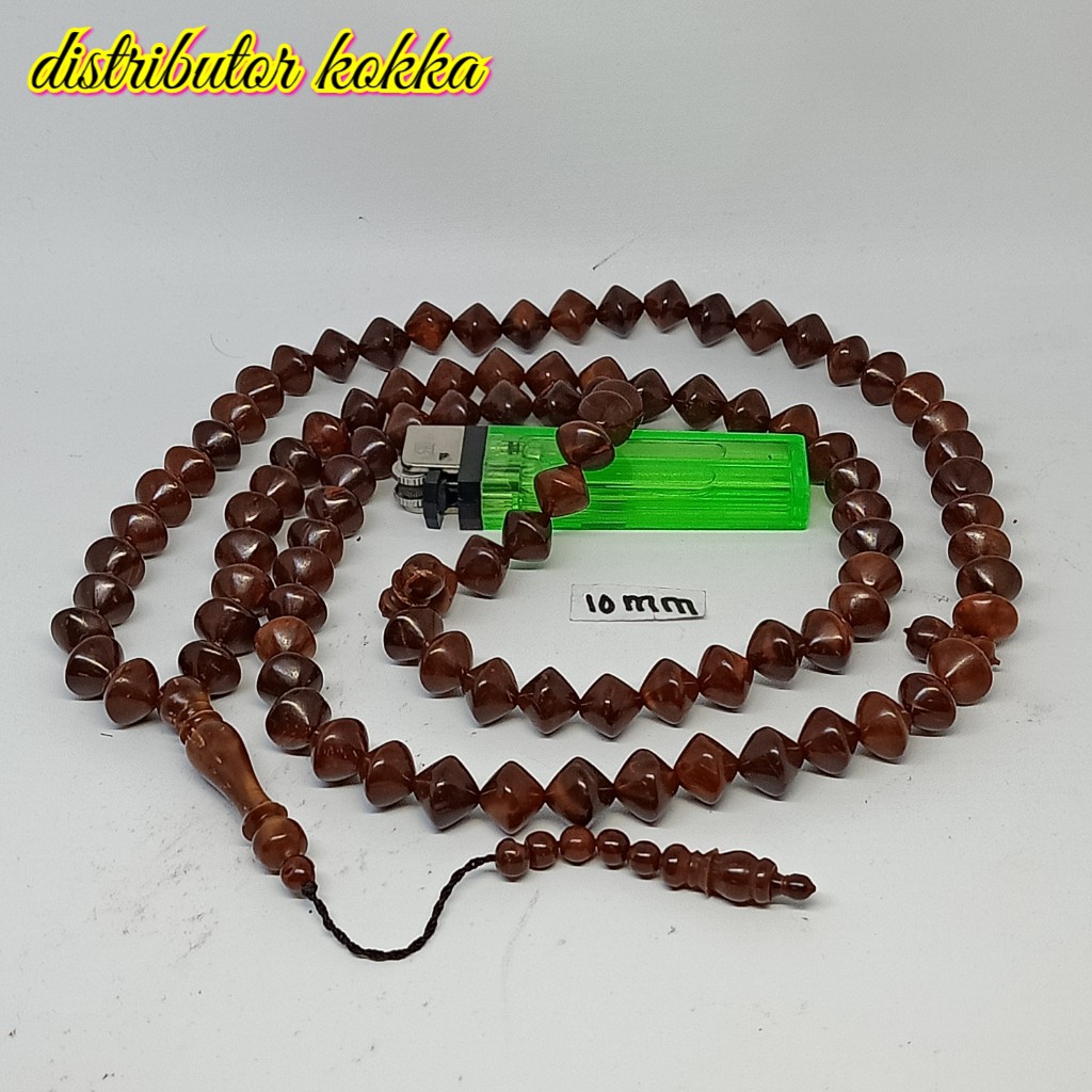 ( SUPER MURAH ) Tasbih Kokka kaukah 99 wajik 10 mm coklat