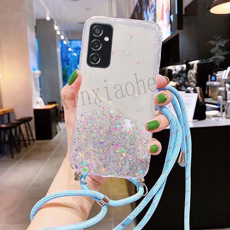 Case Tali Nagita Samsung A03 A03 Core M23 5G M33 5G M52 5G M53 5G Lanyard Glitter Gantungan