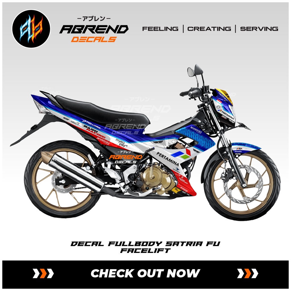 Decal Fullbody Satria Fu Facelift Mandalika Pertamina Stock Decal Satria Fu 150