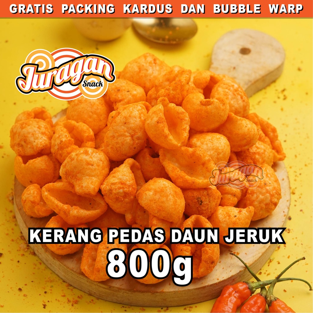 

KERUPUK KERANG KEONG PEDAS DAUN JERUK 800 gram snack kiloan makanan ringan jajanan cemilan camilan pedas asin gurih murah