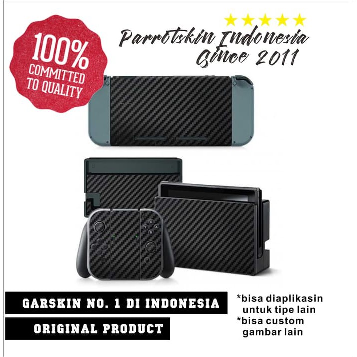 Garskin skin Carbon for nintendo Switch by parrotskin indonesia