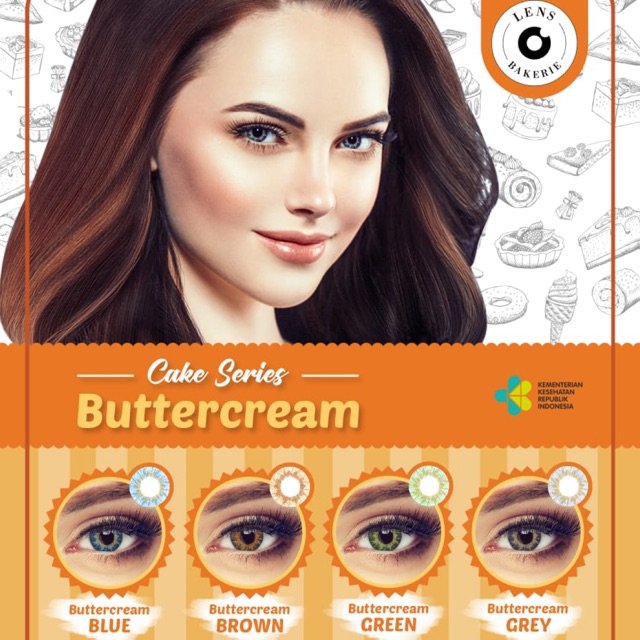 

Softlens / contactlens warna gelflex buttercream, bakerie series