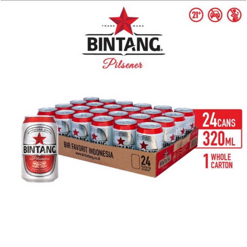 

Bintang Kaleng 320 ml 320ml 1 karton isi 24 kaleng
