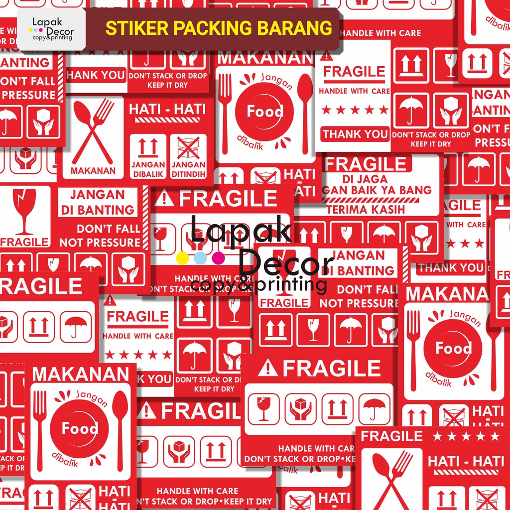 

STIKER FRAGILE SIAP PAKAI - Stiker packing barang pecah belah / stiker fragile murah