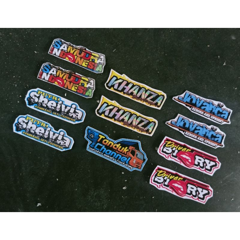Stiker Truk Oleng 10 pcs Seri 10 untuk Miniatur Truk Plastik