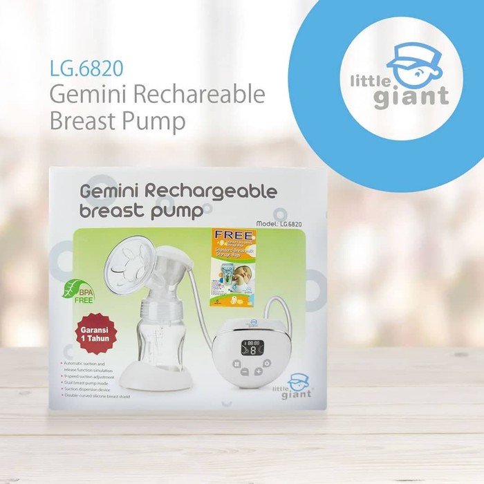 - LITTLE GIANT Gemini Rechargeable Breast Pump LG.6820