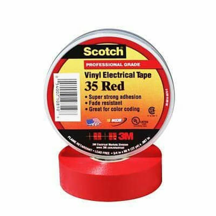 

Isolasi Listrik 3M Scotch 35 Vinyl Electrical - Merah - (19mm x 20m)