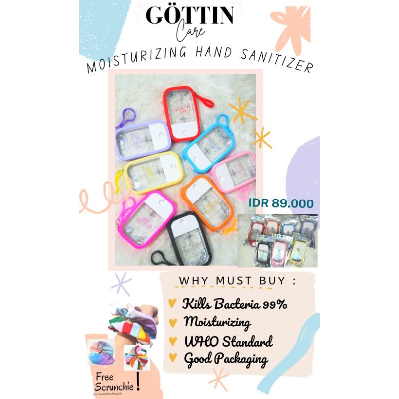 [GOTTIN CARE] Moisturizing Hand Sanitizer Pocket Hand Sanitizer dupe Touchland with Case 45 ml