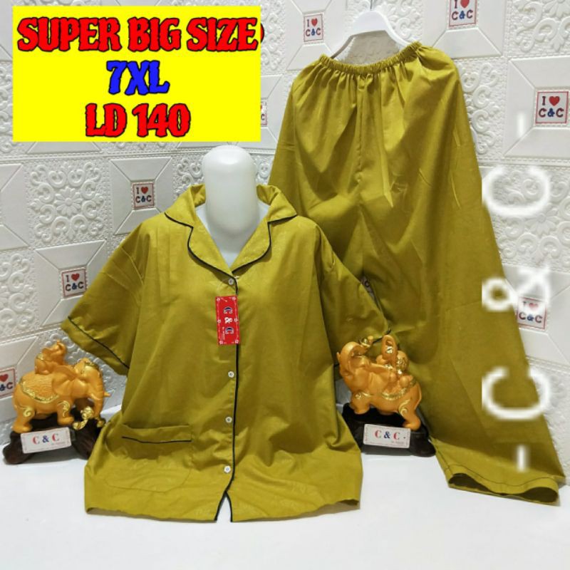 CNC - Baju Tidur/Piyama CP 7XL Hembos/Super Big Jumbo Ld140-Lemon