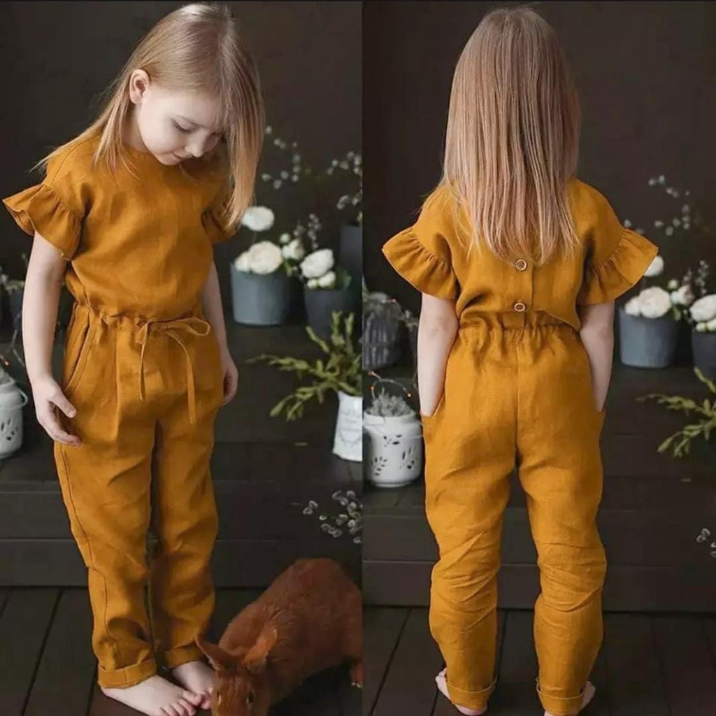 Baju anak perempuan terbaru 2021 Pakaian Wanita Setelan anak perempuan 2-10 Tahun Jumsuit Modern anak