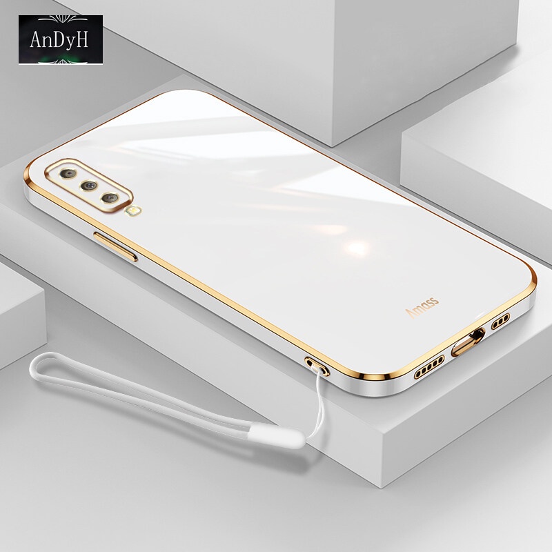 Case Bahan Silikon Dengan lanyard Untuk Samsung Galaxy A7 2018 A750