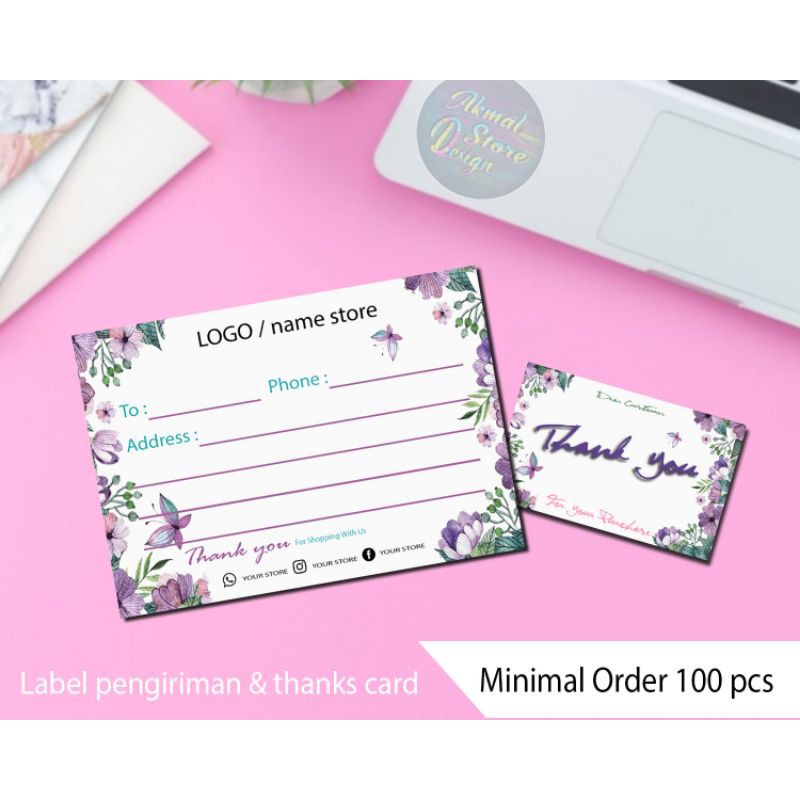 

Label Sticker Pengiriman Olshop Tema Shabby,GRATIS Thanks Card Termurah