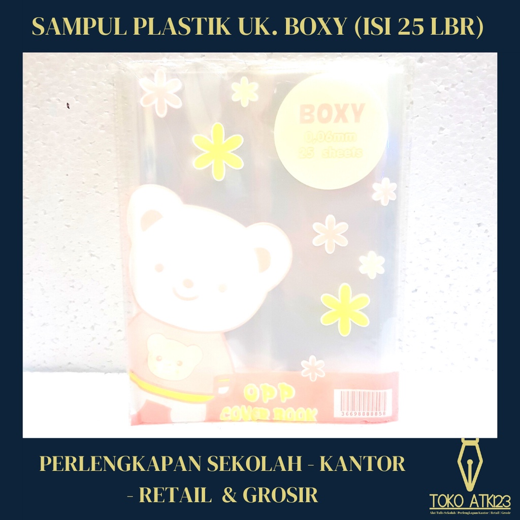 Sampul Buku Plastik Boxy / Mika Transparant / Tebal (1 Set isi 25)