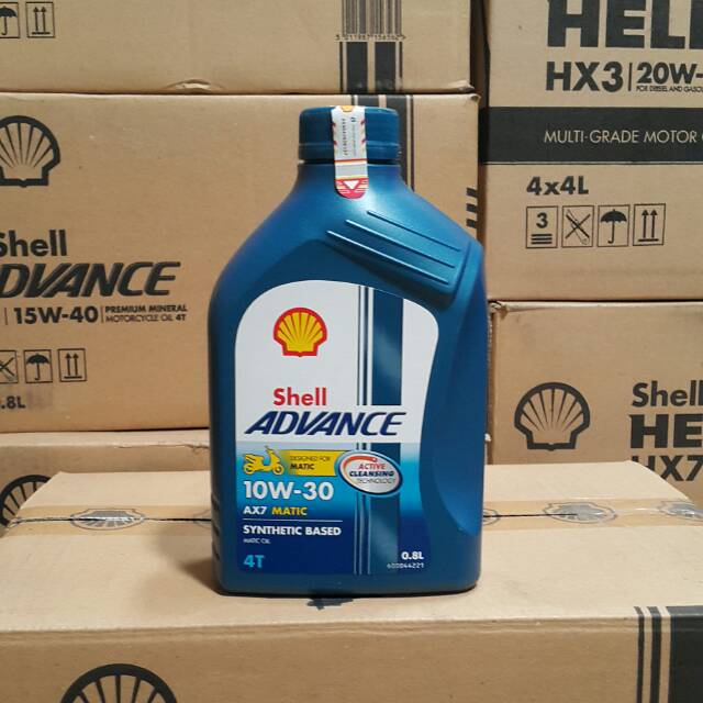 OLI MESIN MOTOR MATIC SHELL ADVANCE AX7 SCOOTER 10W-30 800 ML