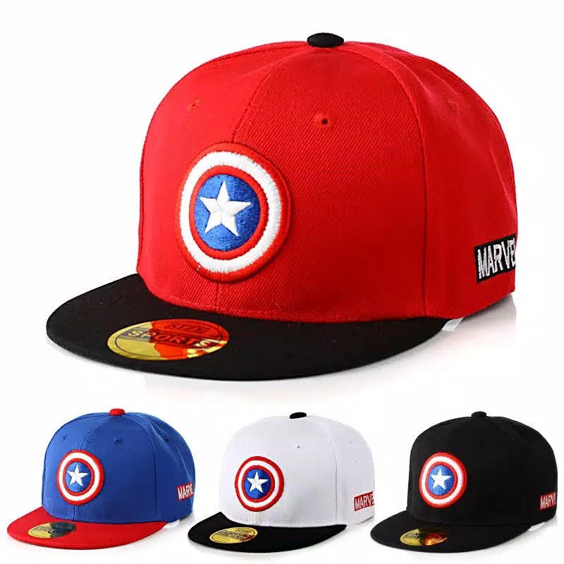 TOPI SNAPBACK ANAK IMPORT CAPTAIN AMERIKA USIA 3-12 TAHUN