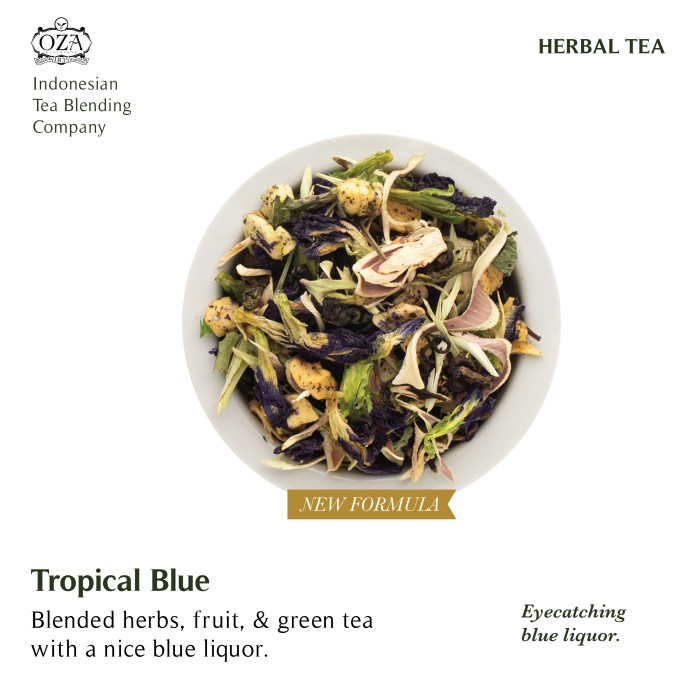 

Teh-Daun- Oza Tea - Tropical Blue | Herbal Tea | 40 Gram (20 Cups) -Daun-Teh 800 Teh-Makanan-Minuman