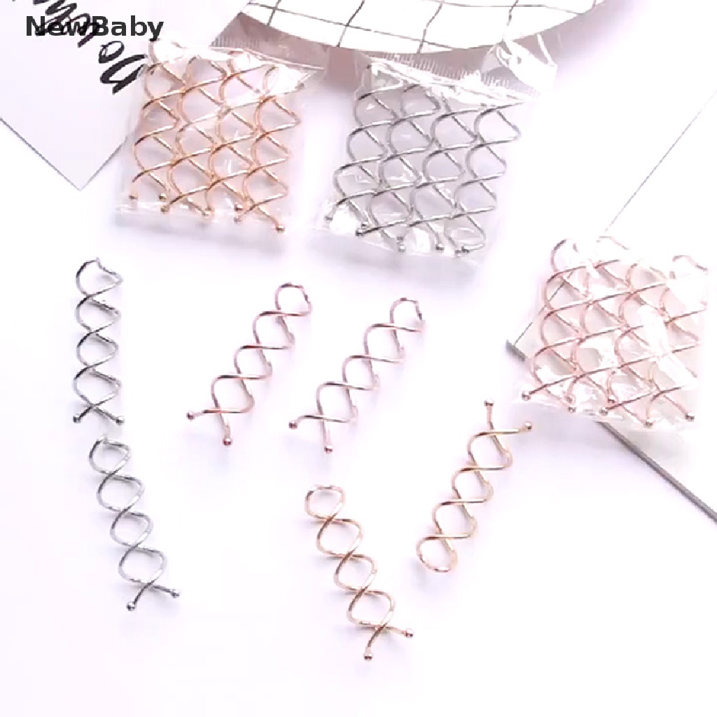 Newbaby 10Pcs Jepit Rambut Spiral Warna Emassilverrose Gold Untuk Wanita