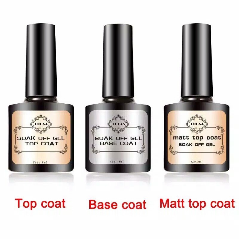 LULAA top coat base coat matte top coat 8ml uv led soak off gel polish