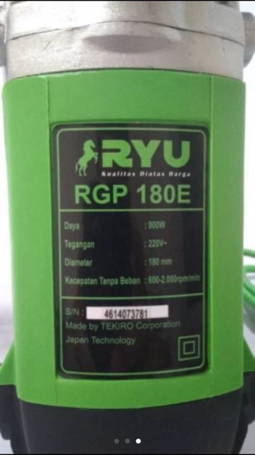 Gun Polisher 7 Inch RYU RGP 180E - Alat Poles Listrik