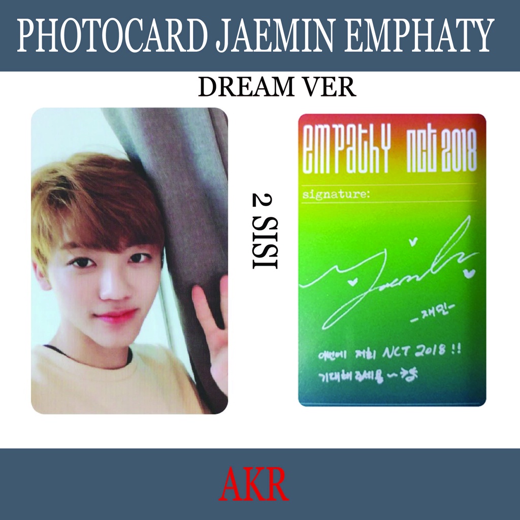 PHOTOCARD JAEMIN EMPHATY 2018 DREAM VER OFFICIAL DESIGN , PC JAEMIN ZWITSAL