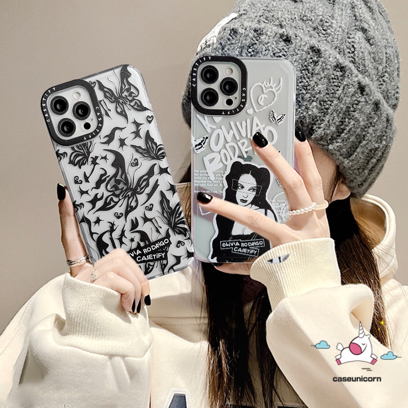 Soft Case Tpu Transparan Motif Kupu-Kupu Untuk iPhone 11 13 12 pro Max XR X XS Max 6 6s 7 8 plus SE 2020