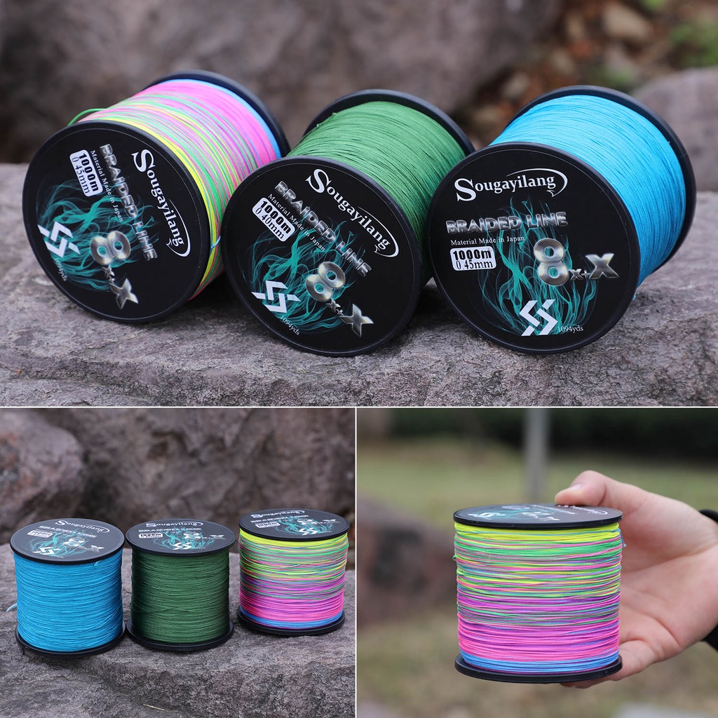 Sougayilang 300M 500M 8+X Strands Braided Fishing Line Multifilament Durable Senar pancing Strong PE Garis Ikan