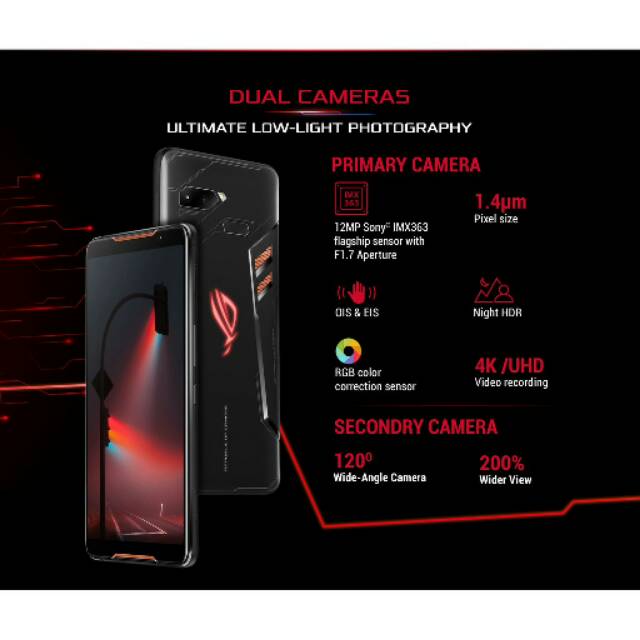 NEW ASUS ROG PHONE 2 II Ram 8GB Rom 128GB Garansi Resmi