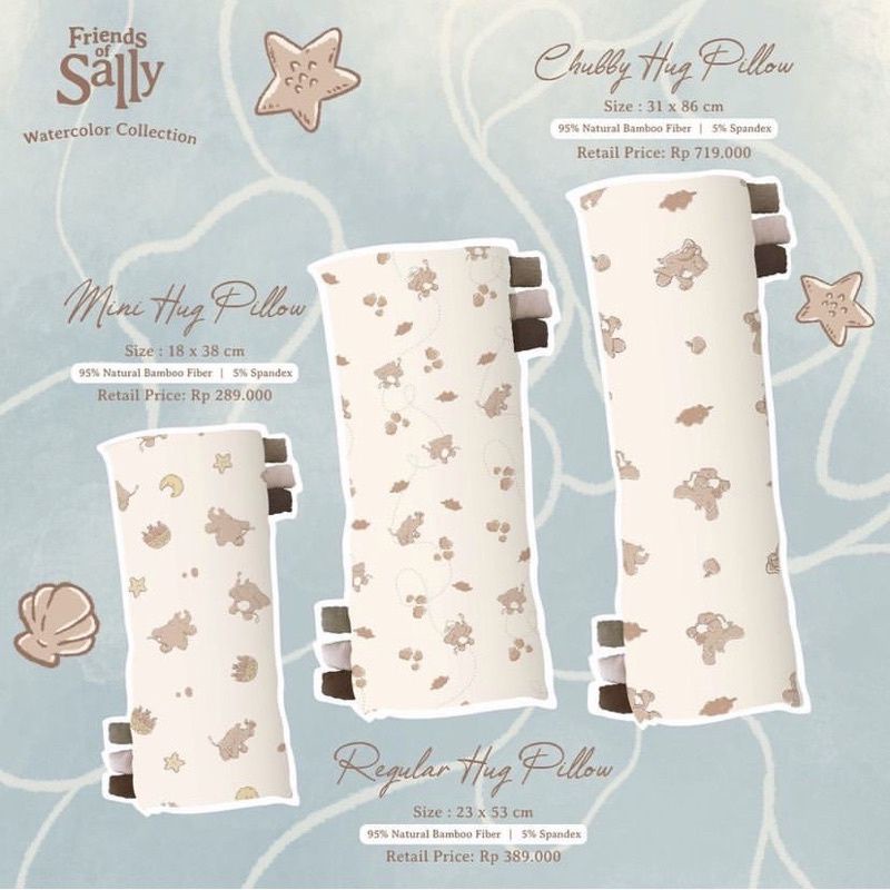 Friends of Sally Hug &amp; Pillow - Watercolor, Hello Kitty, Zion The Lion, Stars, Polkadots &amp; Frozen