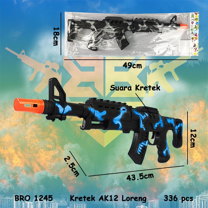 MURAH BBR224 BRO1240 BRO1241 BRO1242 BRO1243 BRO1244 BRO1245 BRO1450 Pistol Kretek AK47 Krotok Suara Bunyi Pistolan Tembak Tembakan Mainan Anak BIGBANG