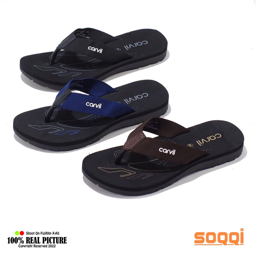 Sendal jepit pria original sandal japit cowok laki laki dewasa model slide casual distro flip flop branded kwalitas import Carvil Laurent colorado promo lebaran keren murah cod 38-43