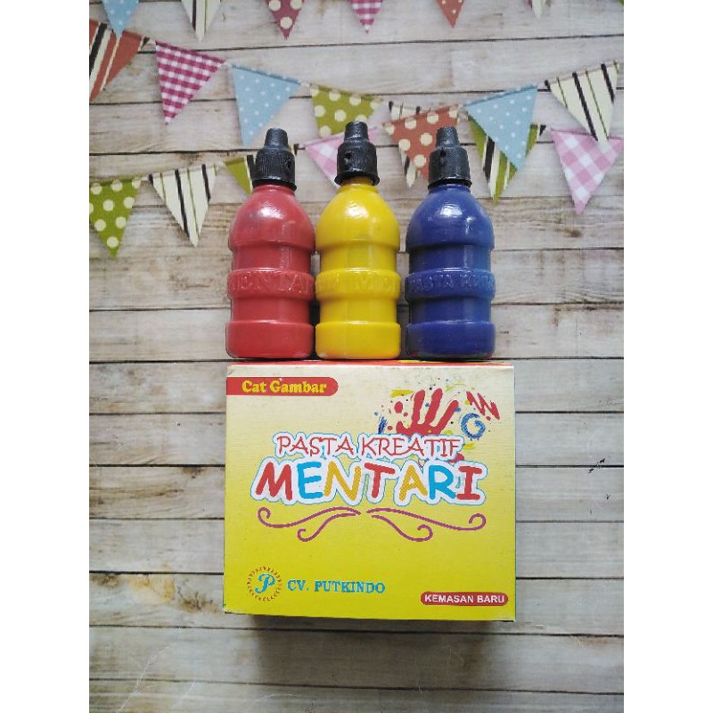 finger paint cat pasta mentari set 3 warna 50 ml