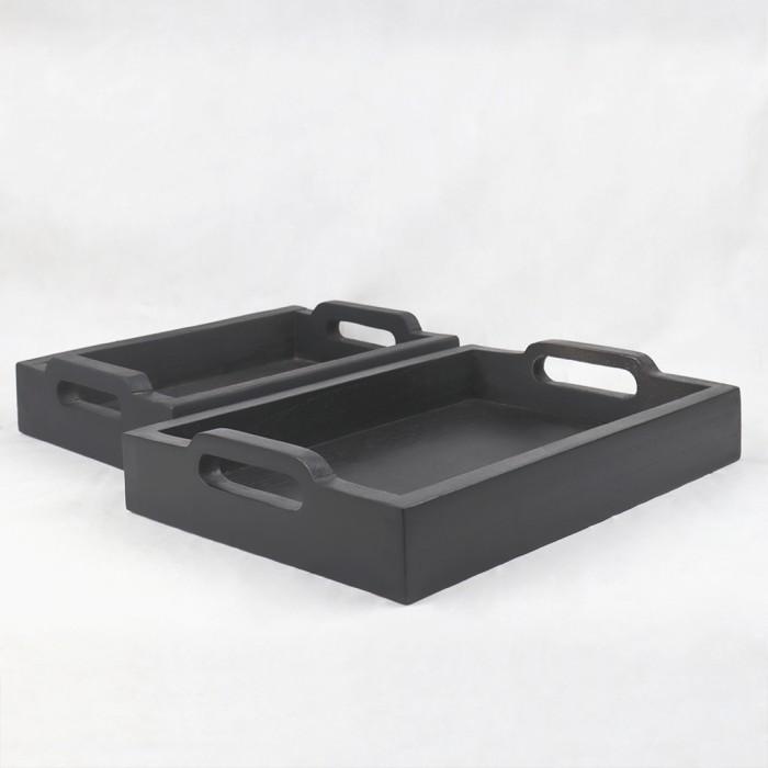 Nampan Feisser Nampan Kayu Kotak Hitam 35 X 24