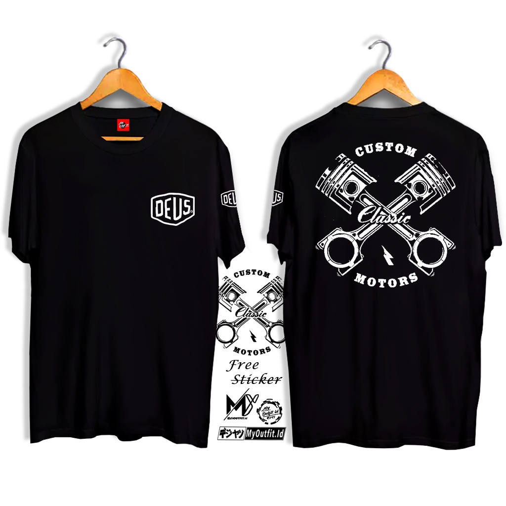 My Outfit.Id Baju Kaos Deus New Classic Motorcycle T shirt Pria Ex Machina Tshirt Original Black