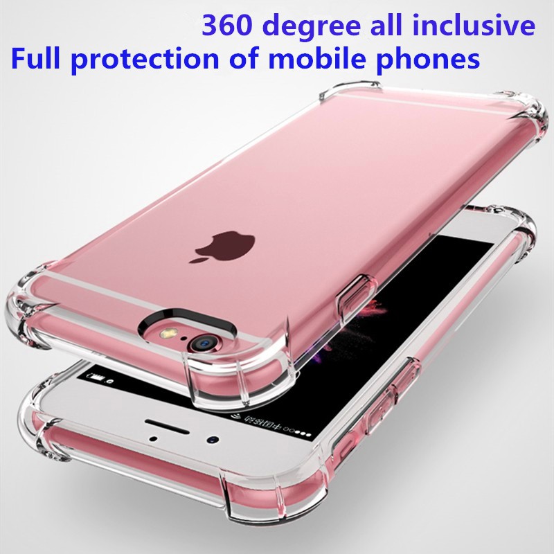 Casing Soft Case Bahan TPU + Serat Karbon Shockproof untuk iPhone 6 / 6S / 7 / 8 Plus