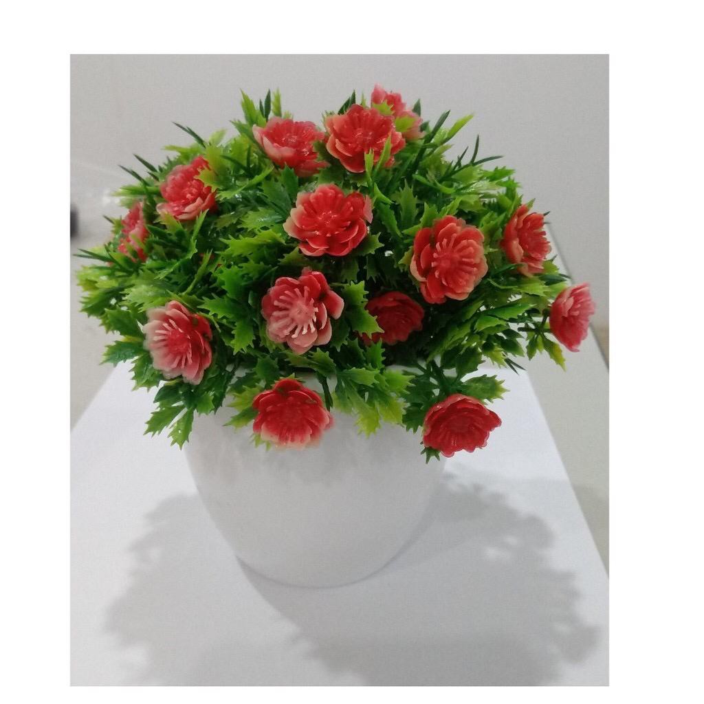 COD BUNGA BONSAI  BUNGA PLASTIK BUNGA ARTIFISIAL BUNGA PAJANGAN IMITASI TANAMAN  HIAS PLASTIK BP8805-MERAH
