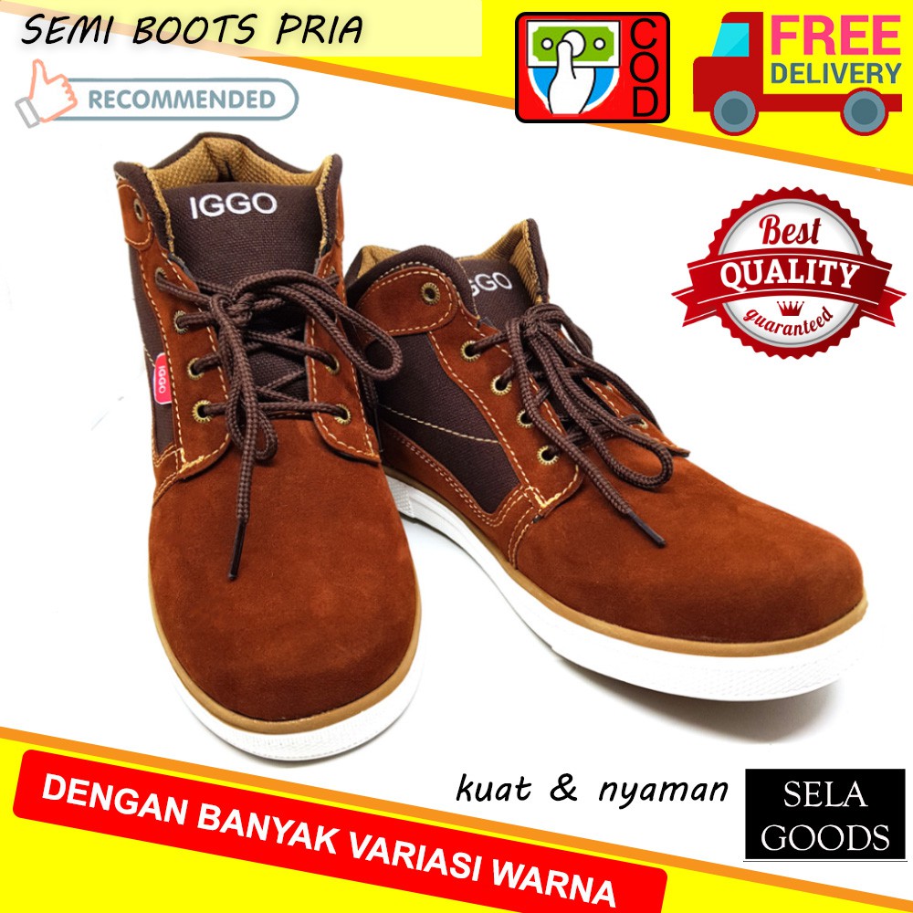 IGGO SEPATU PRIA BOOTS TAN FASHION PRIA