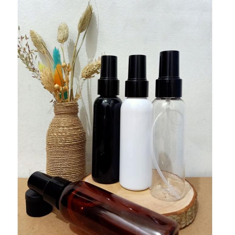 Grosir Botol pet 100ml tutup spray hitam solid
