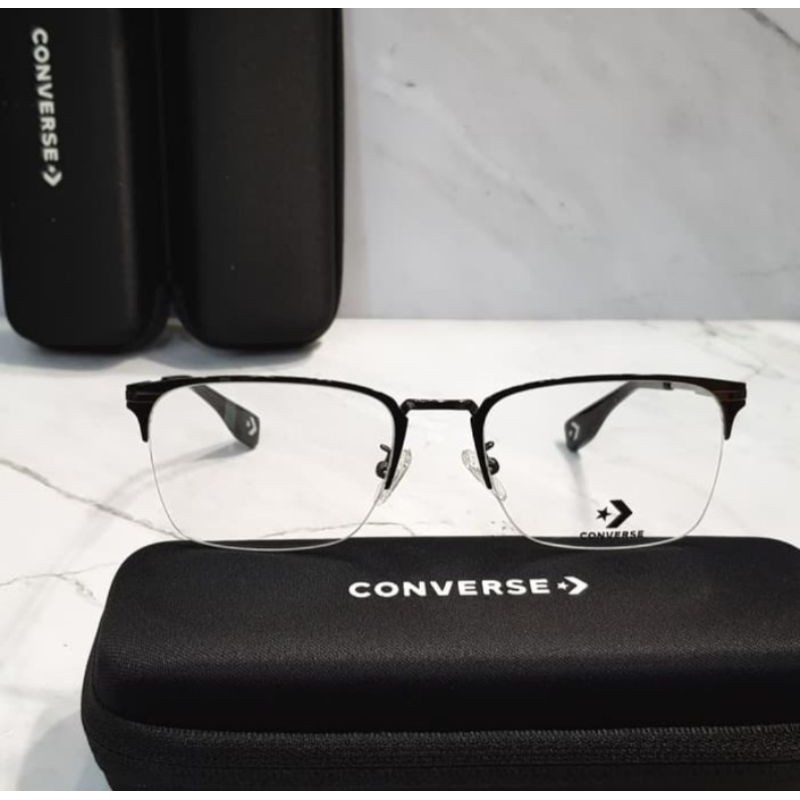 Kacamata Frame Minus Pria Original Converse VCO207K-0K59 Titanium Half - Black