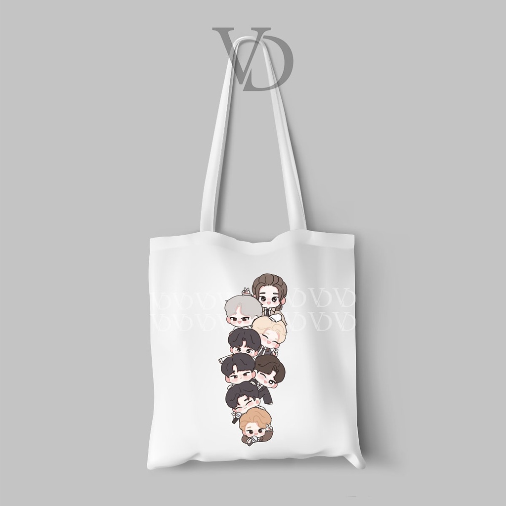 TOTE BAG BAHAN KANVAS MOTIF KOREAN STRAY KIDS TOTEBAG / TAS BELANJA korea