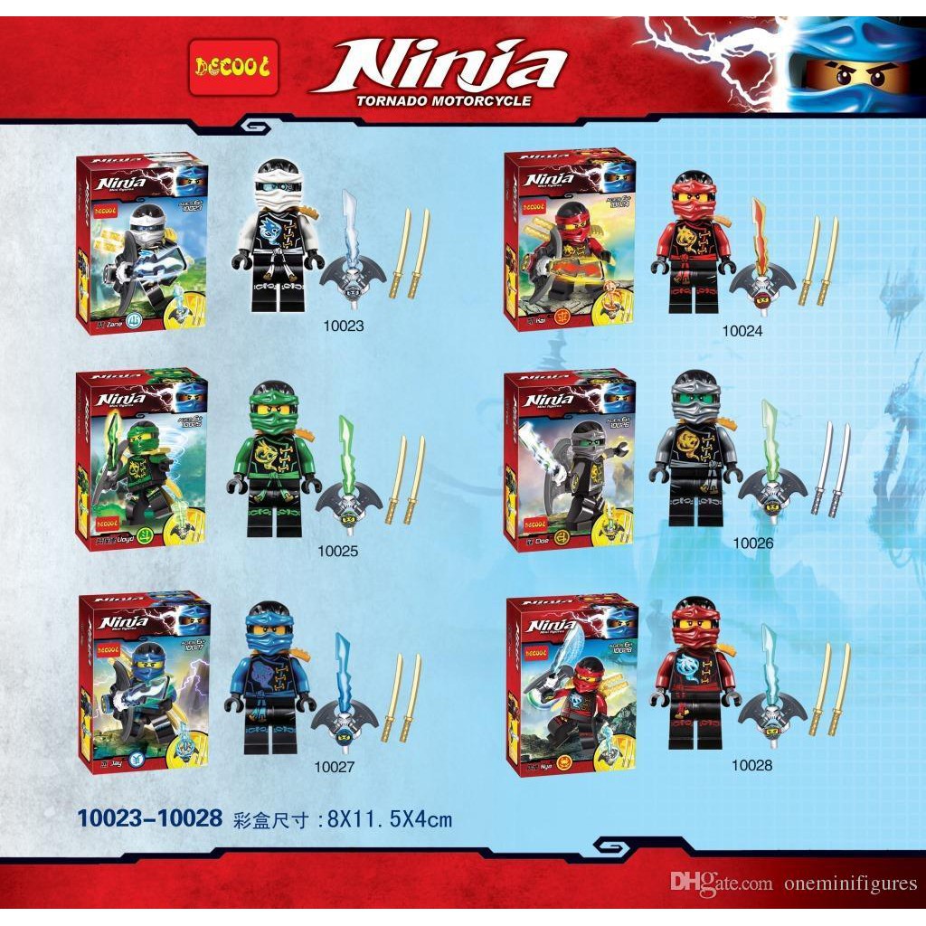 decool 10023-10028 ninjago minifigures SET