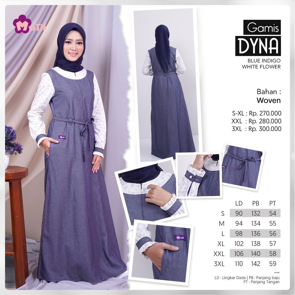 GAMIS DEWASA PREMIUM SYARI BRANDED MUTIF DYNA