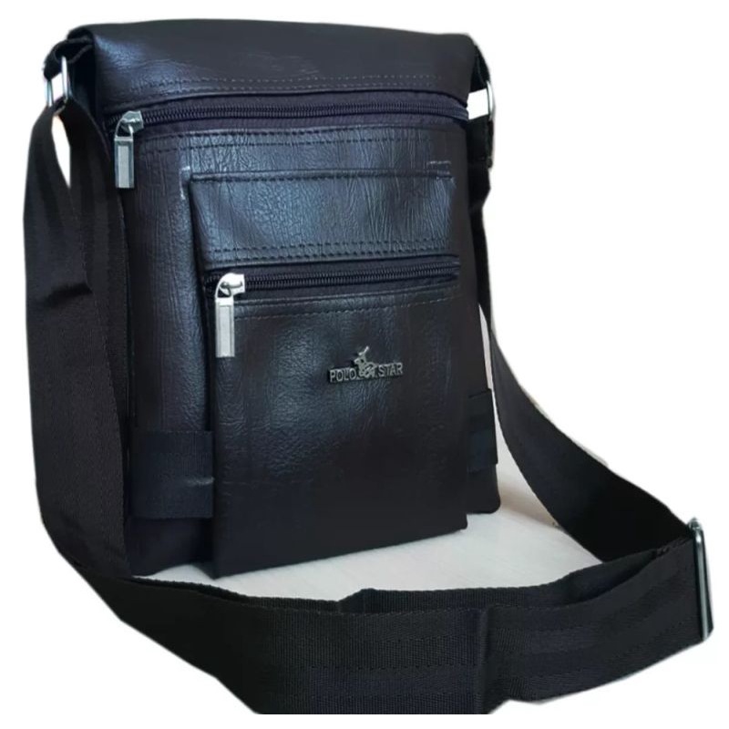 Tas Slempang Kulit Polo Start ST-2022 Tas Slempang Pria TAS slempang Distro -BLACK