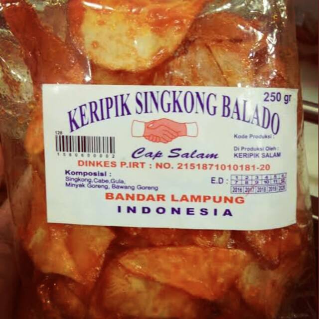 TERMURAH Keripik Singkong Balado Cap Salam Kecil 250gr &amp; Singkong MixMax Khas Lampung