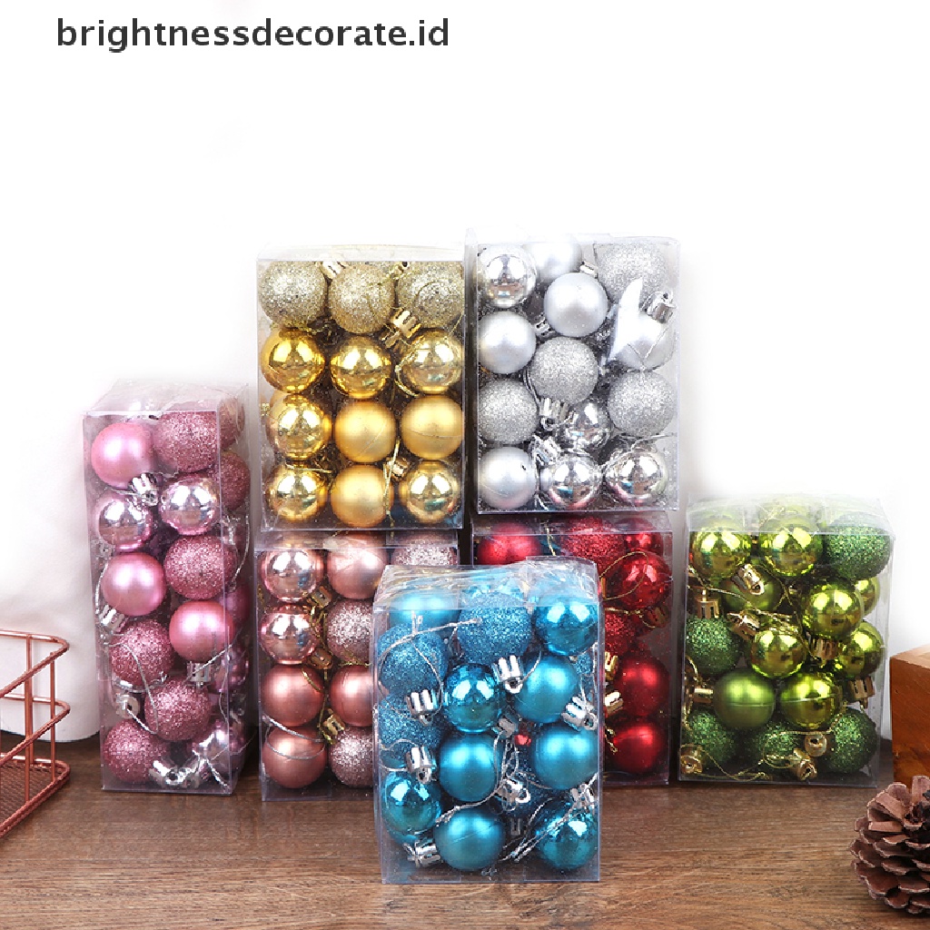 24pcs Bola Dekorasi Pohon Natal